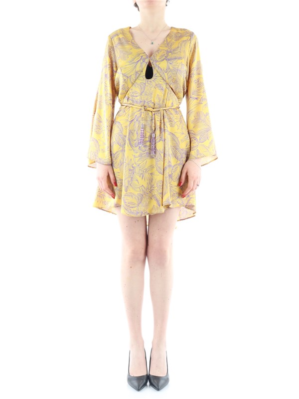 SIMONA  CORSELLINI Short dress Golden yellow